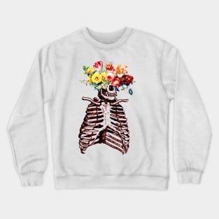 Flower Head Gorilla Skeleton Crewneck Sweatshirt